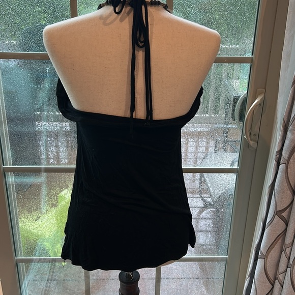 Forever 21 Black Wooded Bead Halter Top- Size Large - Picture 6 of 6
